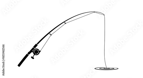 fishing rod silhouette perfect for websites logos and outdoorsthemed designs representing patience perseverance and the thrill of the catch
