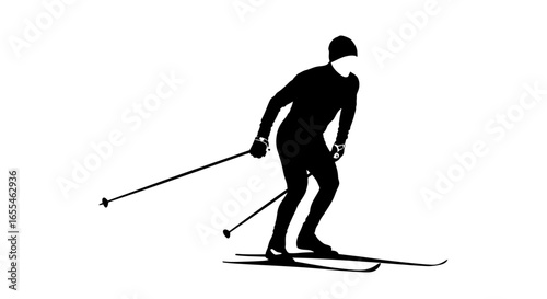 crosscountry skiing silhouette powerful vector graphic for winter sports websites blogs and print designs