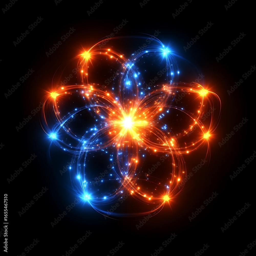 Obraz premium Abstract design with glowing circular patterns.