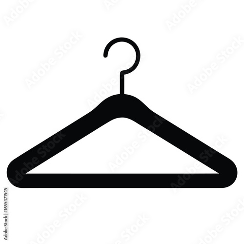 Black hanger with hook clothing garment
