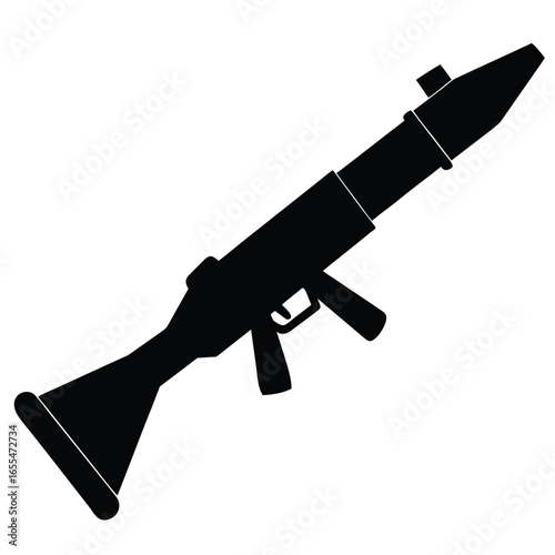 Black rocket launcher weapon military silhouette