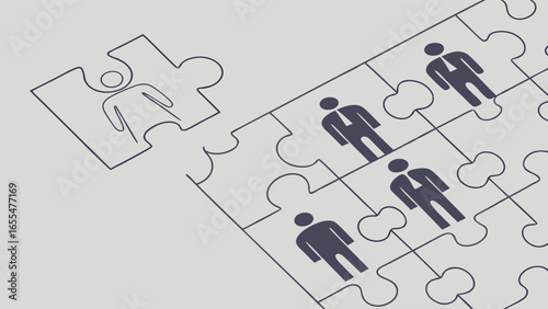 Missing Piece in Business Team Puzzle.