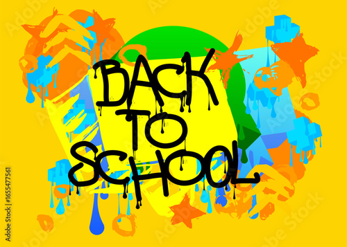 Back to School Graffiti tag. Abstract modern street art decoration performed in urban painting style.