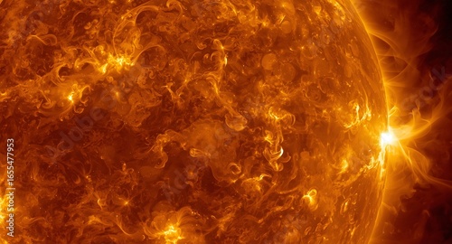high-resolution image of sun corona with solar flares and dynamic energy patterns