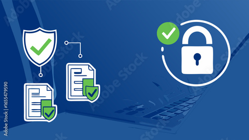 Secure Digital Documents and Data Entry on a Laptop.