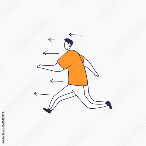 Man Running Away From Multiple Arrows