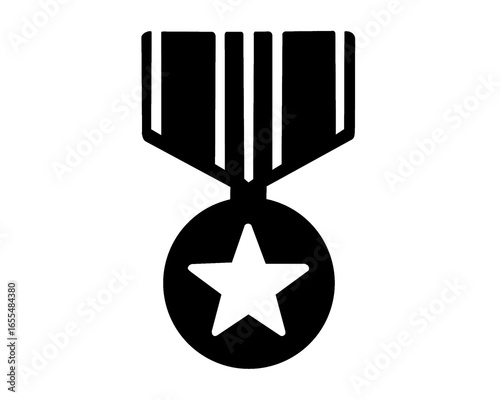 black medal with star icon clip art preview