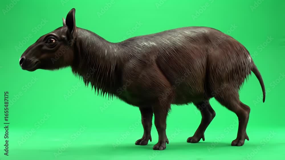 Extinct Hoofed Mammal Model for VFX on Green Screen Extinct Hoofed Mammal Model for VFX on Green Screen