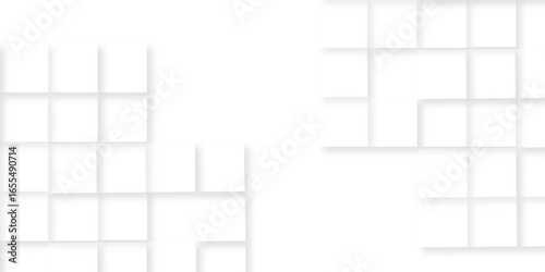 Abstract geometric technology background gradient white color box line banner digital triangular element paper surface .	
