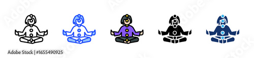 Kundalini Yoga Icon Collection With Multiple Styles