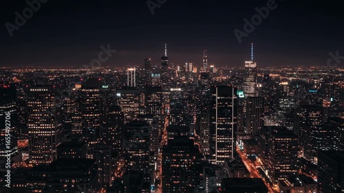 Wallpaper Mural Nighttime Cityscape with Illuminated Skyscrapers Torontodigital.ca