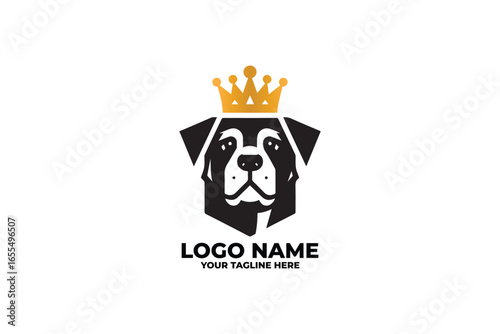 Dog King Flat Design Logo