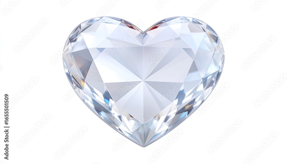 Fototapeta premium A brilliant, heart-shaped gemstone, facets gleaming