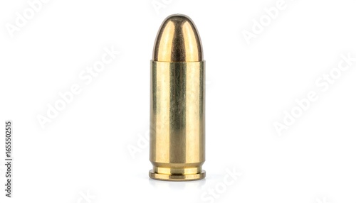 Wallpaper Mural A single, gold-colored bullet, isolated on white Torontodigital.ca