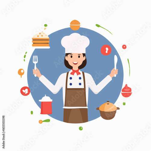 食堂レストランと飲食店サービスを表すベクターイラスト