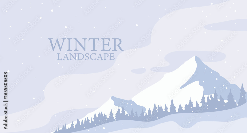 Fototapeta premium Winter landscape nature background vector
