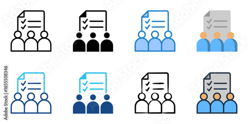 Shareholder Accountability icon set multiple style collection 
