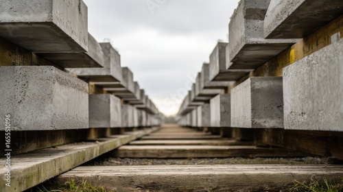 precast concrete piles prestressed stacked anchors lifting chamfered pattern outdoor product catalog industrial clean