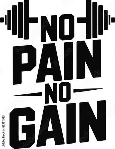 No Pain No Gain Dumbbell Quote fitness workout
