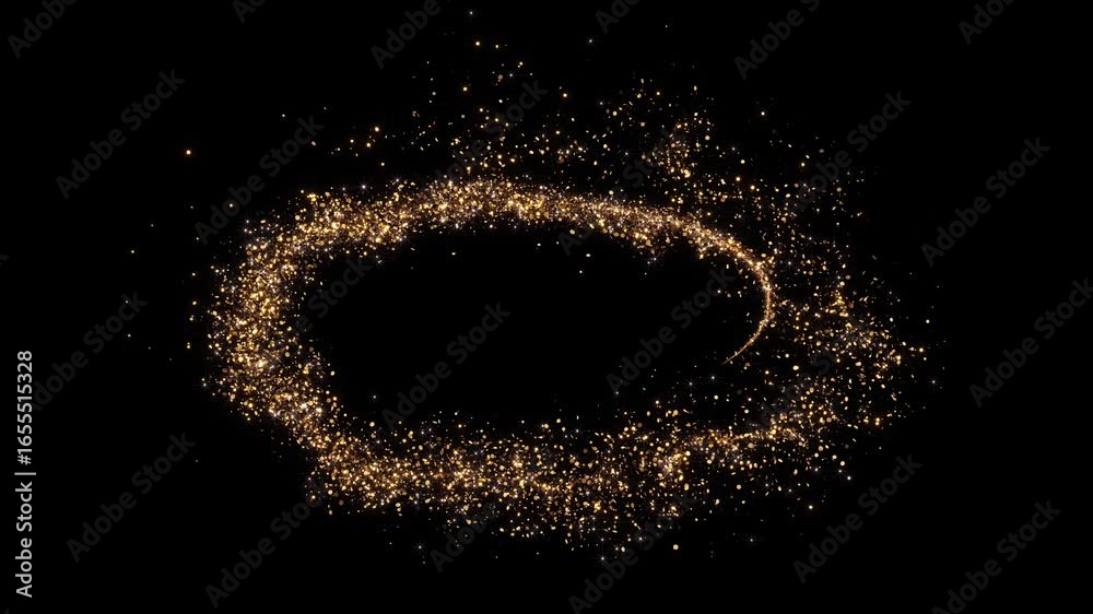 Glitter Light circle trail Sparkling star dust trail particle effect animation. holiday event transition, revealer, festival Christmas, Diwali, Ramadan. sparkles Birthday, Anniversary, new year, event