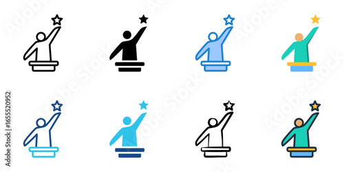 Ethical Leadership icon set multiple style collection 
