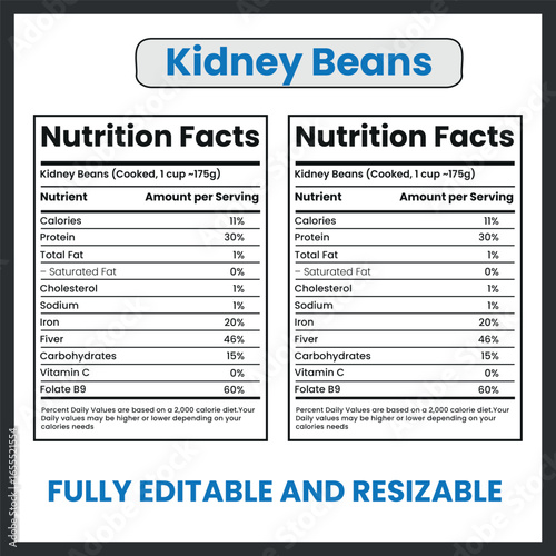 Kidney Beans Isolated Vector Illustration Healthy Legume Protein Food Design