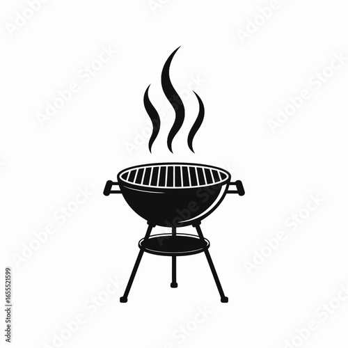 barbecue grill with flames