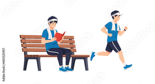 Active and restful moments: Balancing fitness and literary relaxation lifestyle