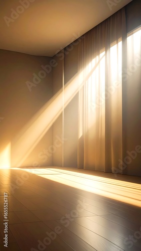 Sunbeams Illuminate Empty Room Interior