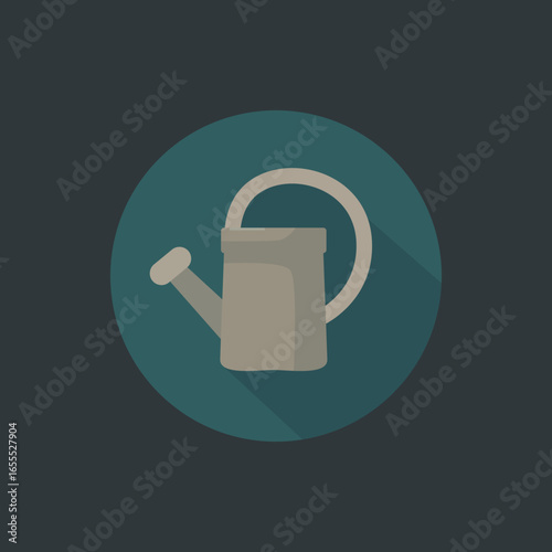 Flat Vector Watering Can Icon for Gardening and Plant Care Illustration
