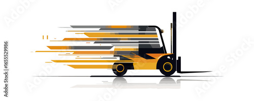 Yellow forklift design illustration