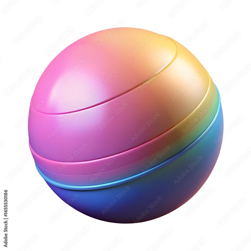 Naklejka premium Vibrant rainbow sphere with smooth gradient and subtle stripes