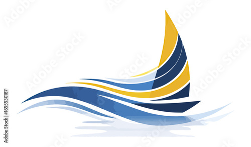 Abstract sailboat graphic design