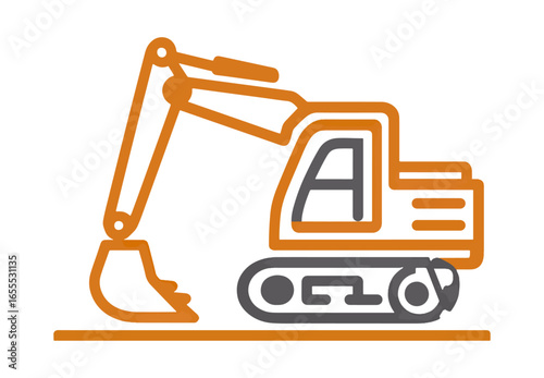 Excavator illustration construction machine image