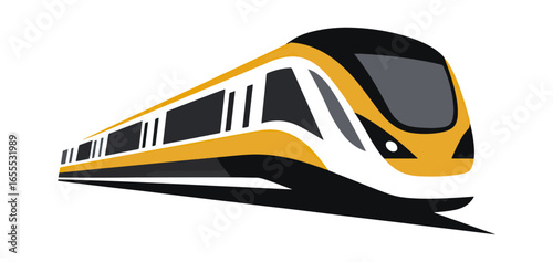Modern yellow train illustration