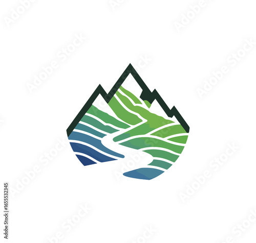 Abstract mountain river design