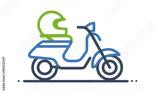 Scooter illustration with helmet