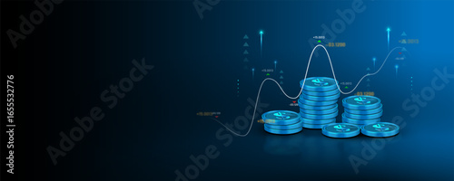 financial data analysis graph investing in the stock market Trading economic trends