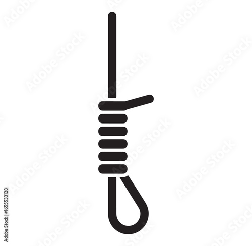 Simple vector illustration of a gallows or noose against a plain white background