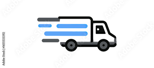 Fast delivery truck illustration