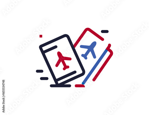 Flat design travel documents icon