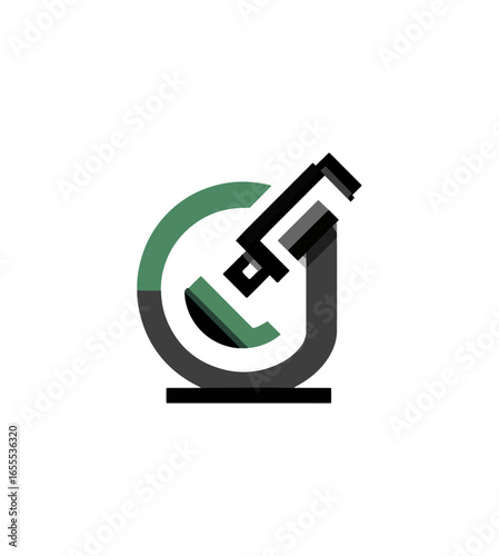 Stylized microscope graphic design