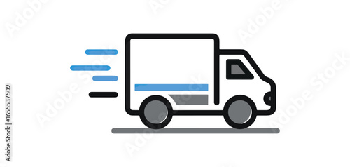 Fast delivery truck illustration