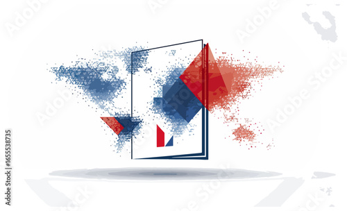 Abstract world map style book design