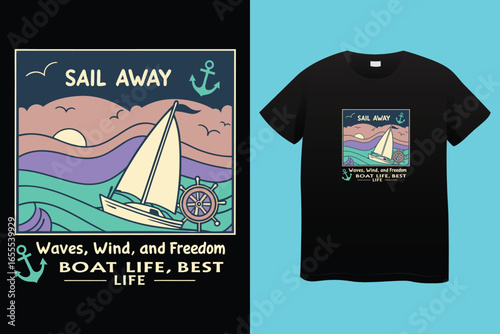 I am the boat captain - Boat Captain T Shirt Design, Hand drawn lettering phrase, Isolated on Black background, For the design of postcards, cups, card, posters. 