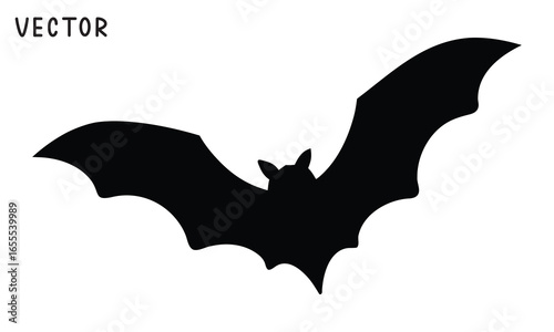 Halloween bat and bats silhouette, Bat icon vector, Halloween bats vector illustration on a white background