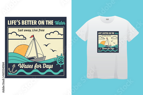 I am the boat captain - Boat Captain T Shirt Design, Hand drawn lettering phrase, Isolated on Black background, For the design of postcards, cups, card, posters. 