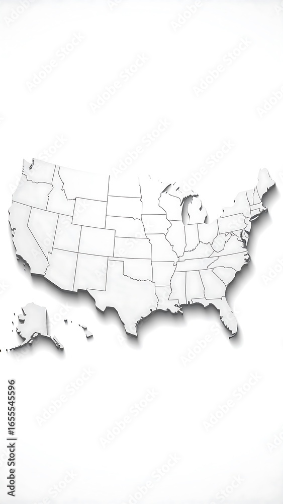 Fototapeta premium Simple US map outline