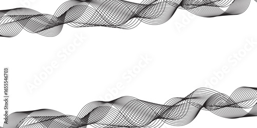 Black and white gradient wavy pattern tech lines like dynamic abstract vector illustrator design with modern minimalist background used as presentation, digital art, motion, graphics etc.