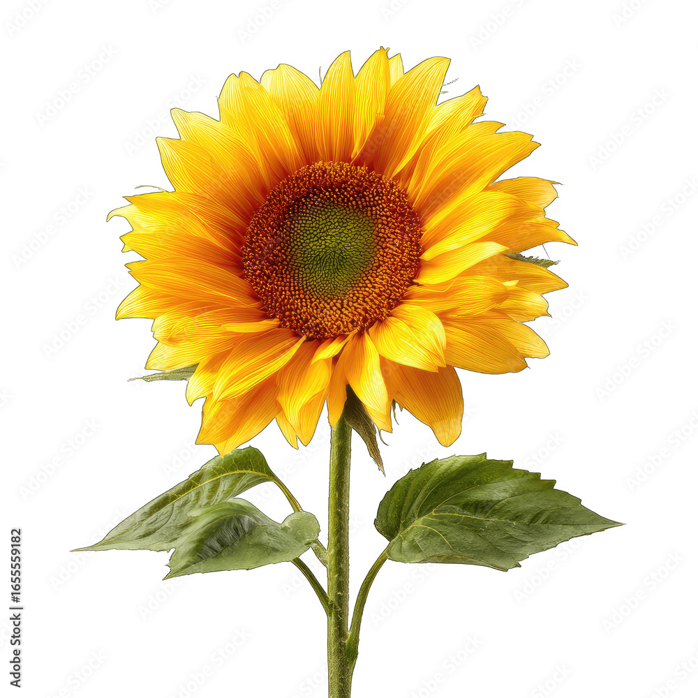 Fototapeta premium Vibrant sunflower against a black backdrop